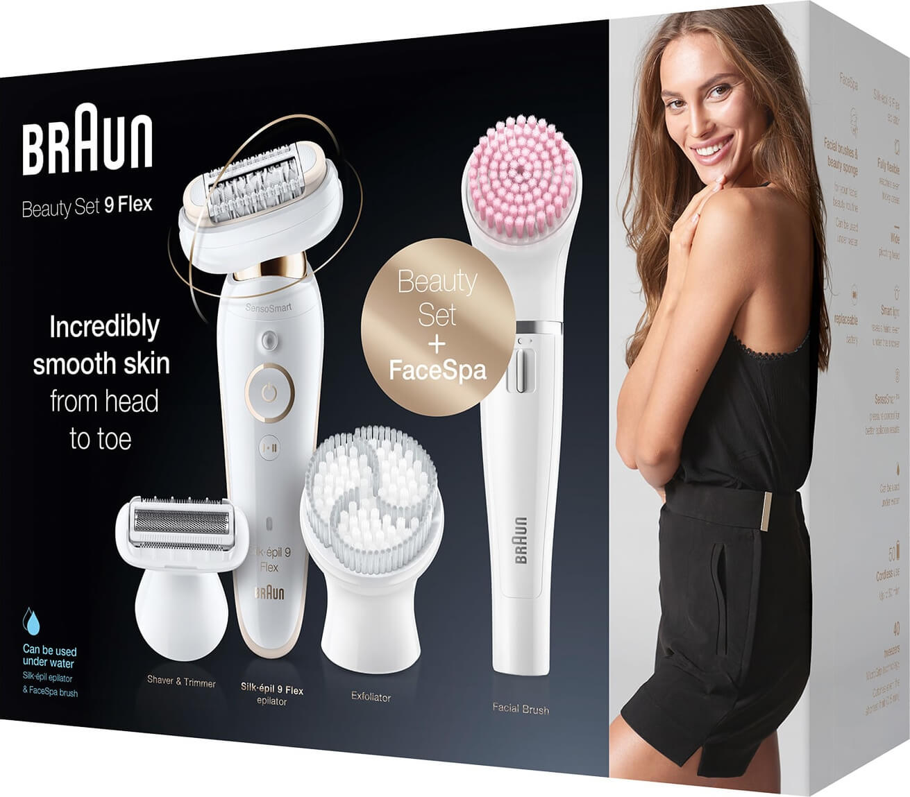Braun Dámsky epilátor a tvárová kefka Silk-épil 9 Flex 3D Beauty Set 9100